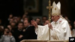 Pope Benedict XVI, at Vatican's St. Peter's Basilica, Dec. 12, 2011.