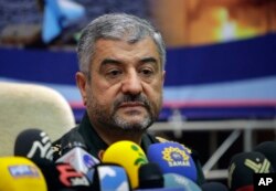 Commander of Iran's Revolutionary Guard, Gen. Mohammad Ali Jafari, attends a press conference in Tehran, Sept. 16, 2012.