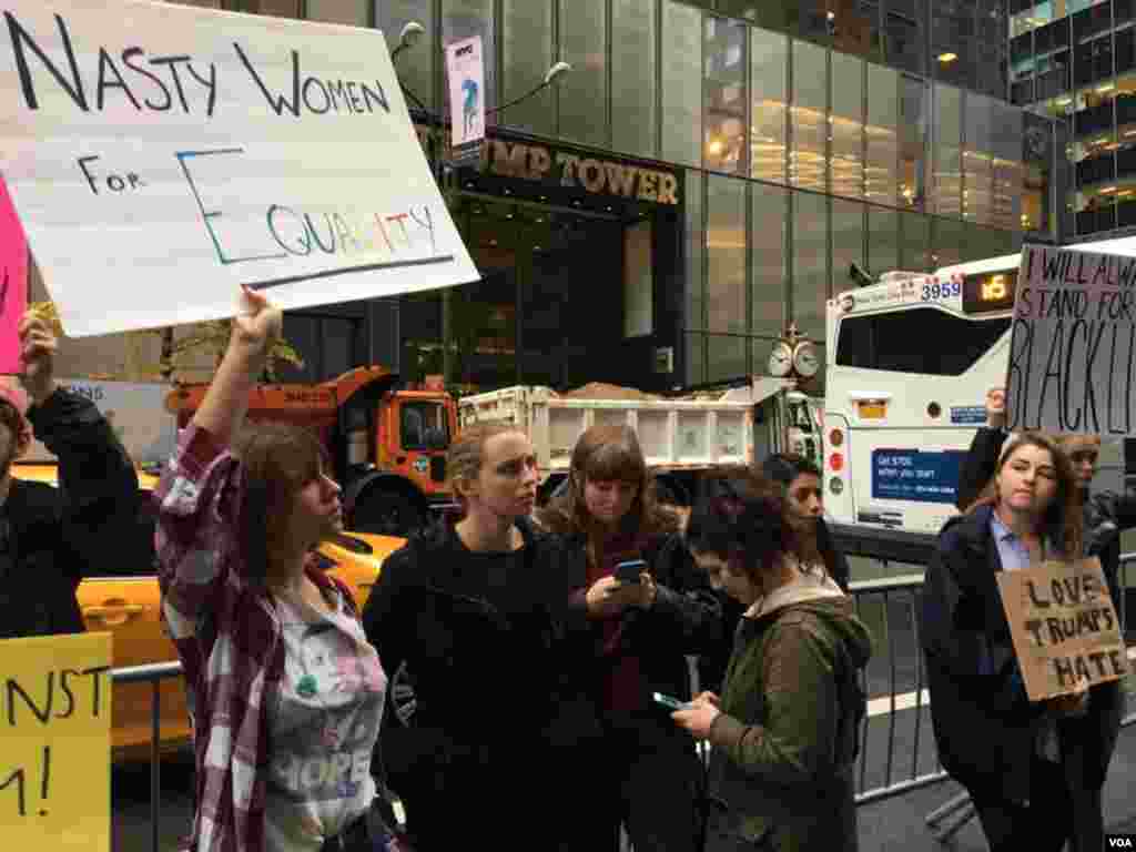 Other protesters outside the Trump Tower