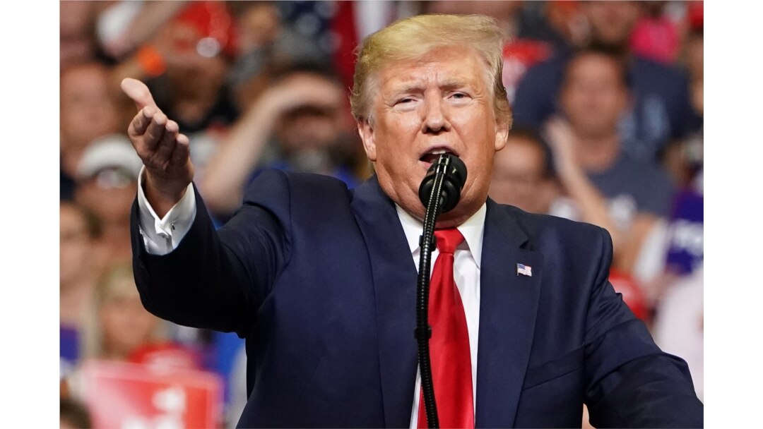 U.S. President Donald Trump speaks at a campaign kick off rally at the Amway Center in Orlando, Florida, U.S., June 18, 2019. REUTERS/Carlo Allegri