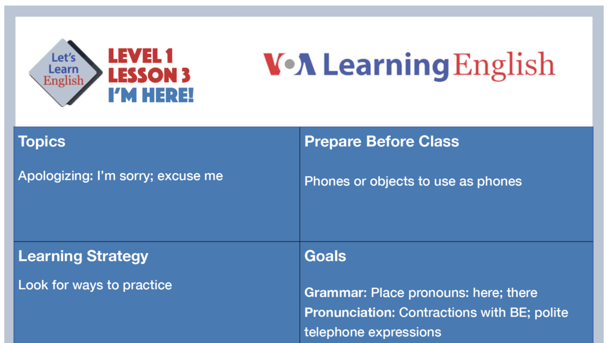 Let S Learn English Level 1 Lesson 3 Let S Learn English Level 1 Lesson 3