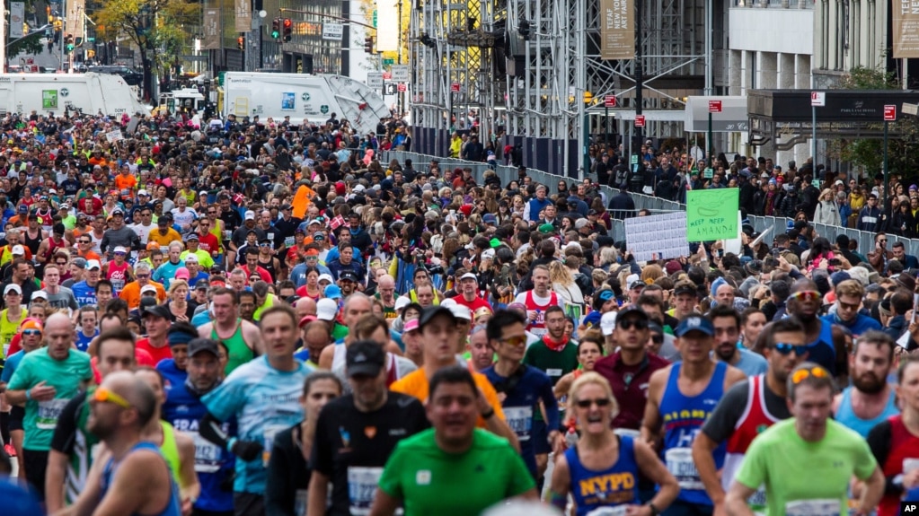 Runners take part in the New York City Marathon, Nov. 3, 2019. The annual event was scheduled for Nov. 1, 2020. But it has been cancelled because of the coronavirus pandemic. (AP File Photo)