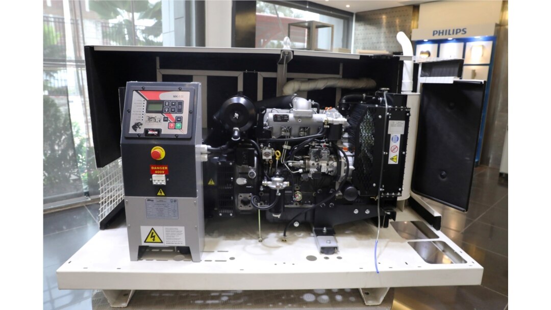 A diesel-run generator is on display at Mikano head office in Lagos, Nigeria, Sept. 9, 2019.