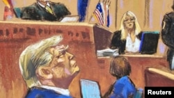 ARCHIVO - Un momento del juicio en Nueva York al expresidente de EEUU Donald Trump por pagos para silenciar a la actriz porno Stormy Daniels el 30 de mayo de 2024.