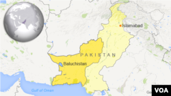 Peta wilayah Baluchistan, Pakistan