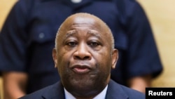 Former Ivory Coast President Laurent Gbagbo attends a confirmation of charges hearing in his pre-trial at the International Criminal Court in The Hague, February 19, 2013.