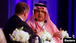 Chief Executive Officer of the Saudi Stock Exchange (Tadawul) Khalid al-Hussan gestures during Euromoney Conference in Riyadh, Saudi Arabia, May 3, 2016.