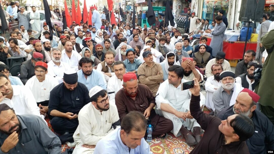 په پښین کې د عوامي نېشنل ګوند احتجاجي غونډه.