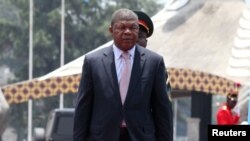 Le president de l'Angola Joao Lourenco à Kinshasa, en RDC, le 14 février 2018.