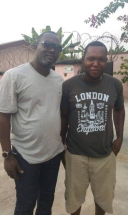 Gideon Kankam Nyarko with his late father, Ghanaian actor Bernard Nyarko who died this year of colon cancer. (Courtesy of Gideon Kankam Nyarko)