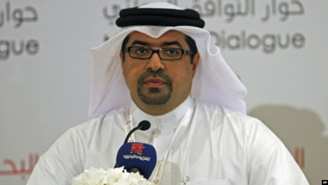 Isa Abdul Rahman, spokesperson for Bahrain's National Dialogue Committee, speaks during a news conference held after the inauguration of the national dialogue, in Manama, Bahtain, July 2, 2011