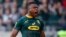 Aphiwe Dyantyi lors du match entre l'Afrique du Sud et l'Australie au stade Nelson Mandela Bay de Port Elizabeth, en Afrique du Sud le 29 septembre 2018.