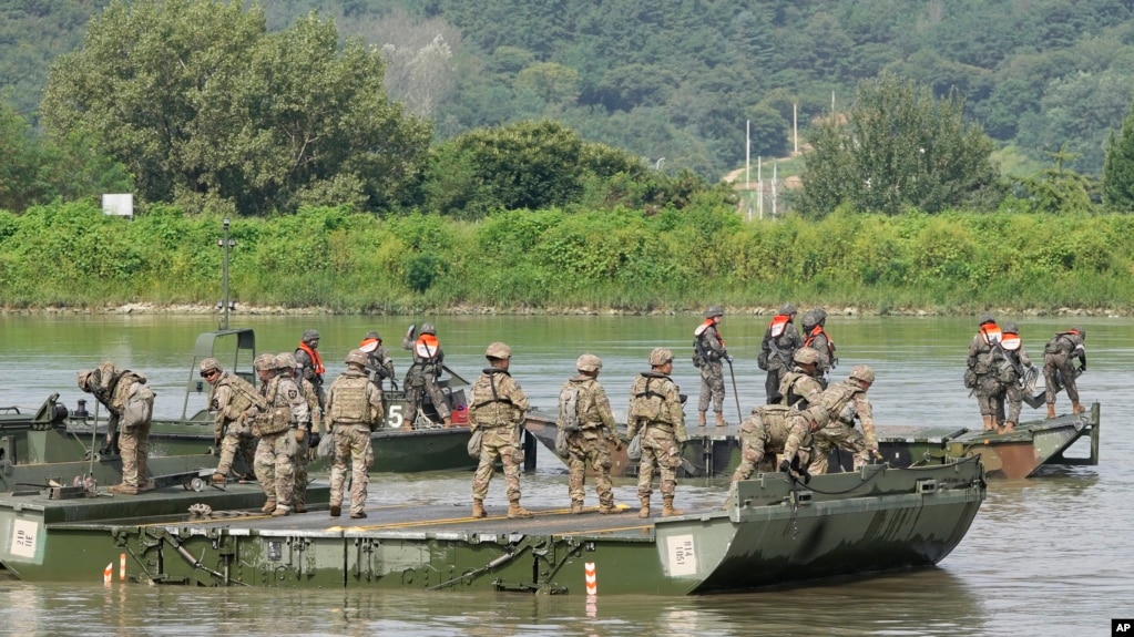 2023年8月，美韩士兵参加“乙支自由护盾2023”军演。(photo:VOA)