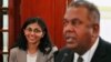 Trợ lý Bộ trưởng Ngoại giao Hoa Kỳ Nisha Biswal (trái) và Ngoại trưởng Sri Lanka Mangala Samaraweera tại một cuộc họp báo ở Colombo, ngày 2/2/2014.