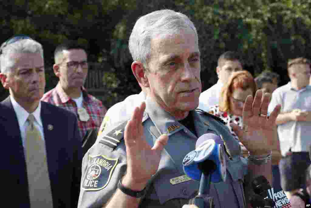 Alexandria, Va. Police Chief Michael Brown speaks about the shooting, June 14, 2017.