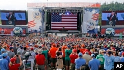 Donald Trump, devant des milliers de jeunes scouts à Glen Jean, Virginie Occidentale, le 24 juillet 2017.