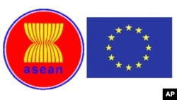 EU ဥရောပသမဂ္ဂ နဲ့ ASEAN အရှေ့တောင်အာရှနိုင်ငံများအသင်း အလံများ