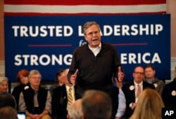 Republican presidential candidate former Florida Gov. Jeb Bush speaks at a campaign event in Portsmouth, N.H., Feb. 8, 2016.