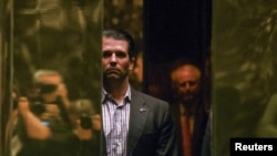 FILE - Donald Trump Jr. arrives at Trump Tower in New York City, Jan. 18, 2017.