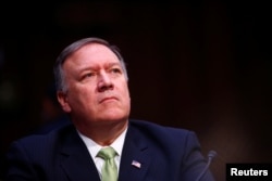 Central Intelligence Agency Director Mike Pompeo testifies before the U.S. Senate Select Committee on Intelligence on Capitol Hill in Washington, May 11, 2017.