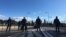 Crnogorska policija blokirala centar Podgorice, nakon zabrane okupljanja protivnika Zakona o slobodi vjeroispovijesti, Crna Gora, 26. decembar 2019. (Foto: Predrag Milić, VoA)