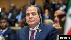FILE - Egypt's President Abdel-Fattah el-Sissi listens at the opening ceremony of the African Union summit in Addis Ababa, Ethiopia, Jan. 28, 2018. Activists say Egypt's human and civil rights record has deteriorated sharply under Sissi.