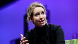 FILE - Elizabeth Holmes, founder and CEO of Theranos, speaks at the Fortune Global Forum in San Francisco, Nov. 2, 2015.