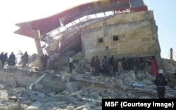 The ruins of a hospital in Idlib province in northern Syria are seen in this image provided by Doctors Without Borders Feb. 15 2016.