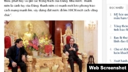 A photo run by the Tien Phong newspaper shows Vietnam's former Communist party chief Nong Duc Manh in what is reported to be his opulently decorated home.