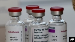 AstraZeneca vaccine is ready to be used at the Wellcome Centre in Ilford, east London, Feb. 5, 2021. (AP Photo/Frank Augstein)