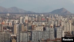 Vista panorámica de Santiago de Chile. Foto de archivo.
