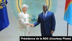 Mokambi ya FMI (Fonds monétaire international), Christine Lagarde, na président Félix Tshisekedi ya Congo démocratique na Washington, le 9 avril 2019. (Facebook/Présidence de la RDC)