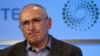 FILE - Former Russian tycoon Mikhail Khodorkovsky speaks during a Reuters Newsmaker event at Canary Wharf in London, Nov. 26, 2015. 