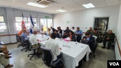 Otro ángulo del encuentro entre las delegaciones de Costa Rica y Nicaragua el 21 de marzo de 2020.