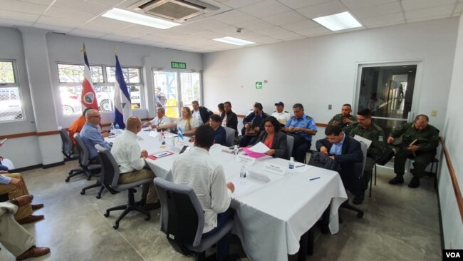Otro ángulo del encuentro entre las delegaciones de Costa Rica y Nicaragua el 21 de marzo de 2020.