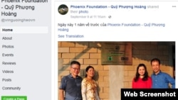 Bức ảnh đăng trên trang Facebook của Quỹ Phượng Hoàng.