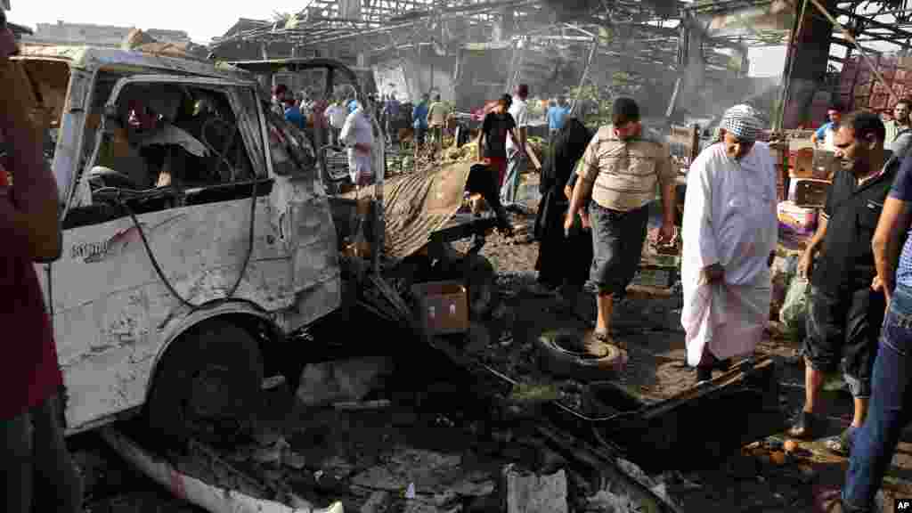 33 morts dans un explosion d&rsquo;un camion piégé à Bagdad, Irak ,13 août 2015.