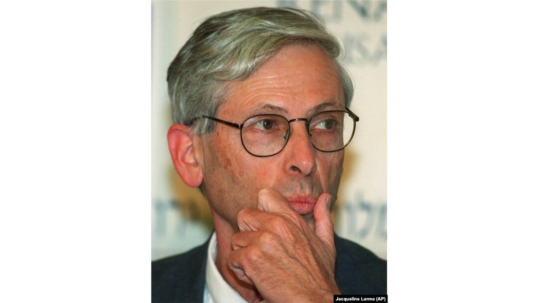 Binyamin Zeev "Benny" Begin, son of former Israeli Prime Minister Menachem Begin, listens to questions during a press conference in Jerusalem, Sunday May 16, 1999