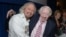 Barry Gibb of the Bee Gees, left, and Robert Stigwood, the former Bee Gees manager, on June 28, 2013, in London.