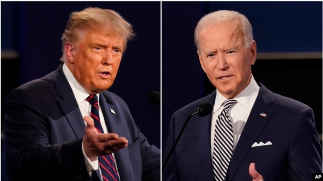 Combinación de fotos de Donald Trump y Joe Biden el 29 de septiembre de 2020.