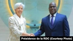 Mokambi ya FMI (Fonds monétaire international), Christine Lagarde, na président Félix Tshisekedi ya Congo démocratique na Washington, le 9 avril 2019. (Facebook/Présidence de la RDC)