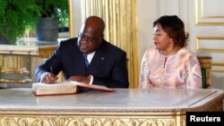 Le président congolais Félix Tshisekedi et la première dame Denise Nyakero Tshisekedi à Bruxelles le 17 septembre 2019.