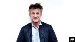 Author-activist Sean Penn poses for a portrait in New York to promote his novel 'Bob Honey Who Just Do Stuff,' March 27, 2018. 