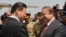In this handout photo released April 20, 2015, by Pakistan's Press Information Department (PID), Chinese President Xi Jinping (L) is welcomes by Pakistan's Prime Minister Nawaz Sharif after arriving at Nur Khan air base in Rawalpindi. 