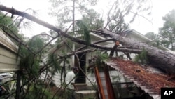 Daños dejados por la tormenta tropical Hermine a su paso por Valdosta, Georgia.