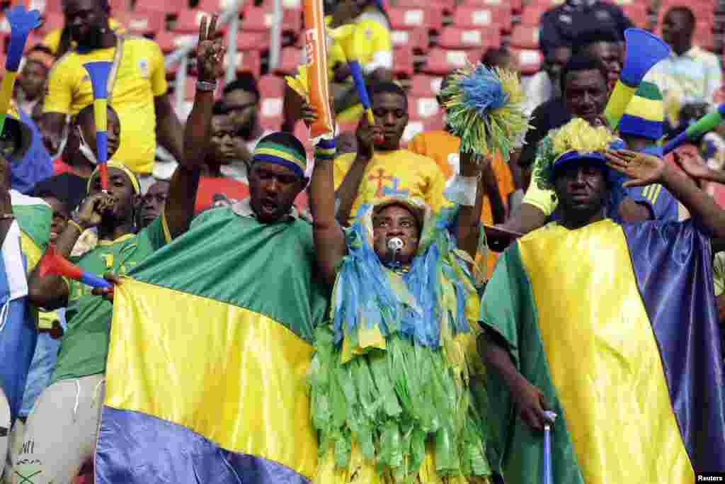Gabon fans in Cameroon on Jan. 23, 2022.