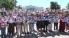活动人士白宫前呼吁奥巴马就人权向习施压