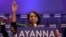 Democratic candidate for U.S. House of Representatives Ayanna Pressley speaks after winning the Democratic primary in Boston, Massachusetts, Sept. 4, 2018. 