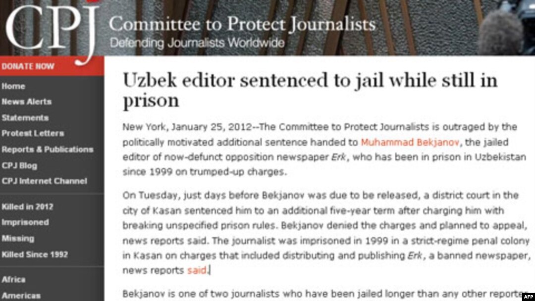 Jurnalistlarni himoya qilish qo’mitasi (Committee to Protect Journalists) “Erk” gazetasi muharriri Muhammad Bekjonovga qo’shimcha ayblov qo’yilganini qoraladi