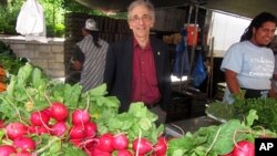 Bob Lewis with radishes